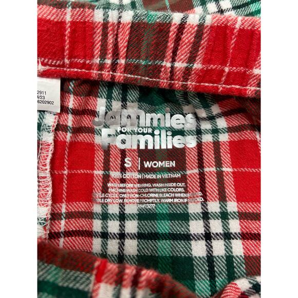 Jammies For Your Families Merry Bright Tree Top & Bottom Pajama‎ Set Green Red S - Picture 7 of 13